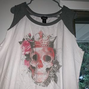 Torrid Cropped Skull Tee